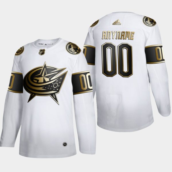 Columbus Blue Jackets Trikot Benutzerdefinierte #00 NHL Golden Edition Weiß Authentic